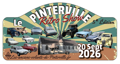 Plaque rallye Pinterville Retro Show 2026