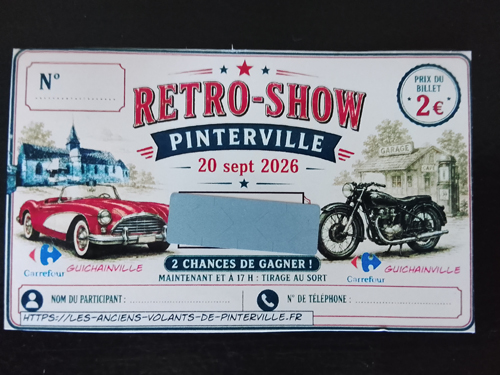Billet tombola Pinterville Retro Show 2026
